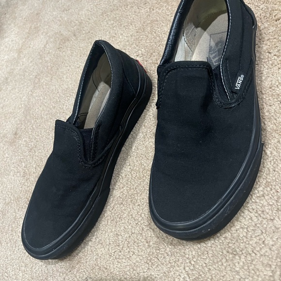 Vans women’s Black Canvas Slip-On Sneakers - Picture 2 of 4